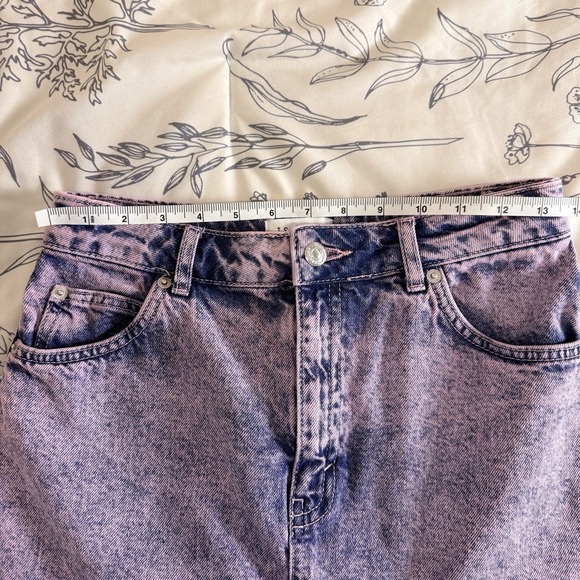 Topshop Pink Denim Skirt - Raw Hem - US Size 6 -  UK Size 10 - Picture 7 of 7